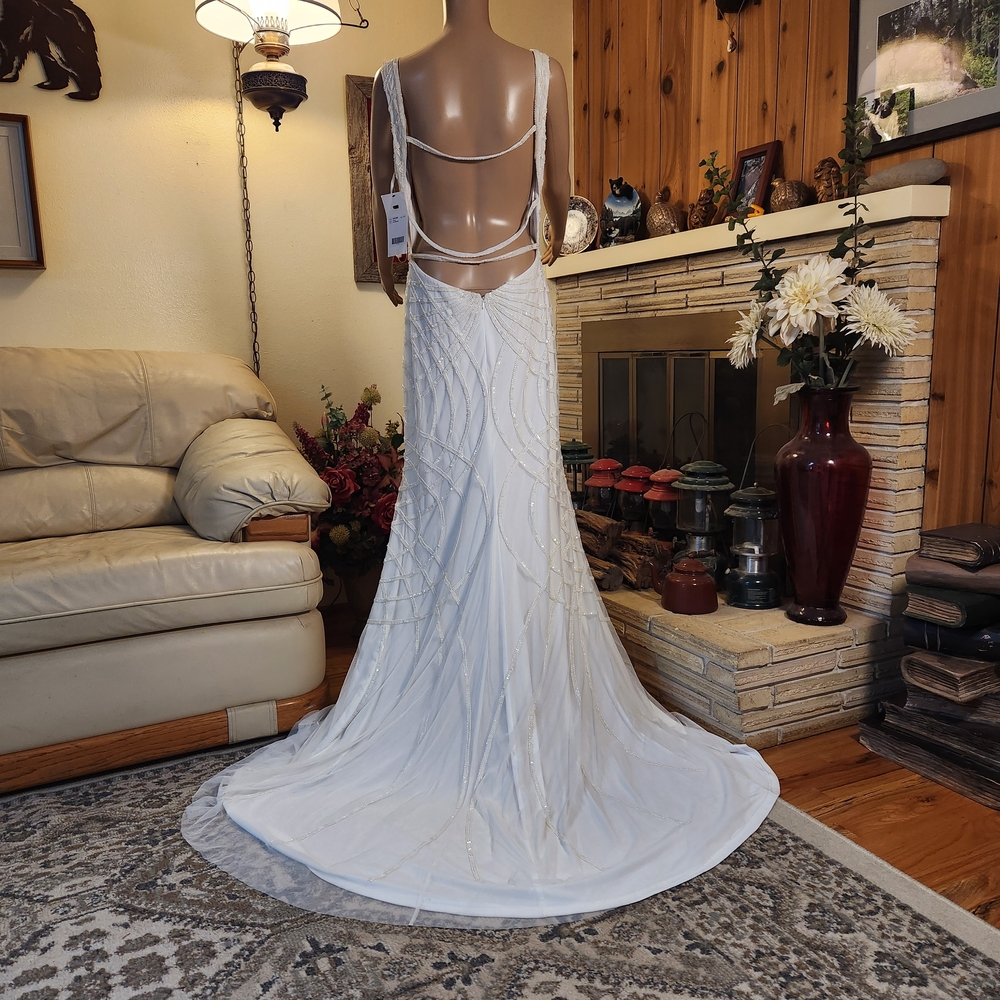 Open-Back White Beaded Bridal Gown